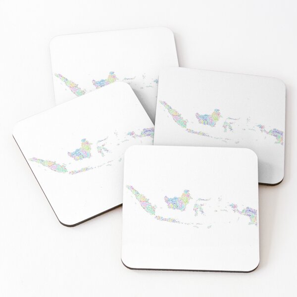 Item preview, Indonesia River Basin Map in Rainbow Colours with White Background designed and sold by GrasshopperGeo.