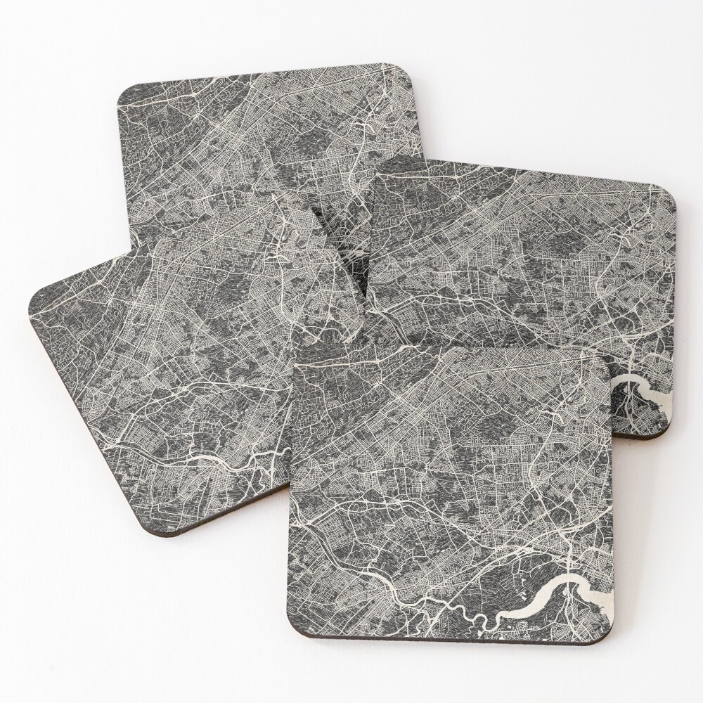 Aperçu de l'œuvre Dessous de verre (lot de 4) créée et vendue par InkMaps.