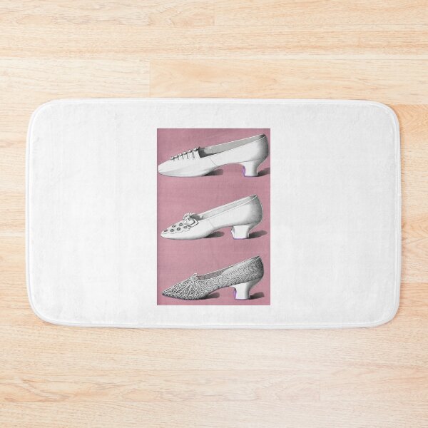Item preview, Vintage White Wedding Shoes on Dusty Rose Muave Pink with Purple Accents designed and sold by kmcs.