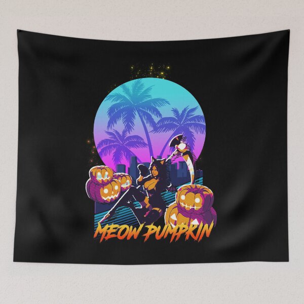 Item preview, Meow Pumpkin 80s Retrowave  designed and sold by Gabrielaxel300.