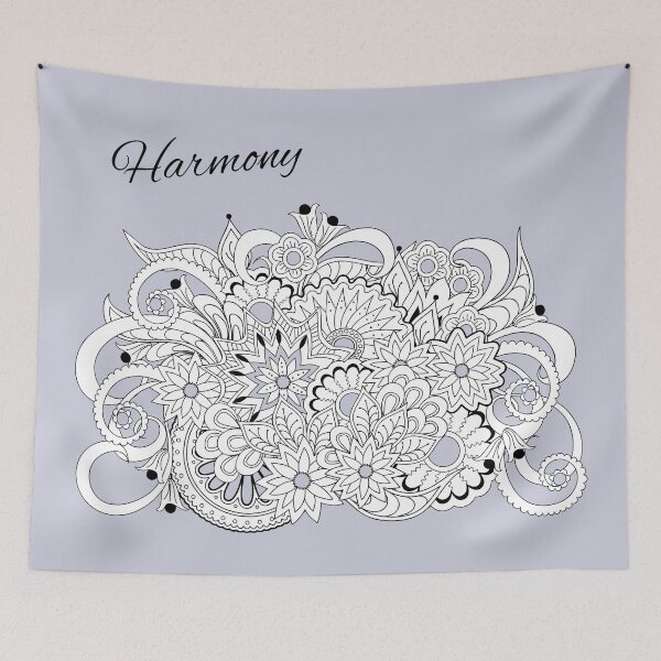 Item preview, floral tangled composition on the grey designed and sold by AlinNova.