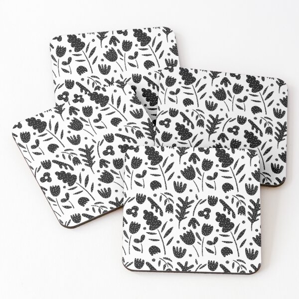 Item preview, Black floral pattern  designed and sold by TypeOfJoy.