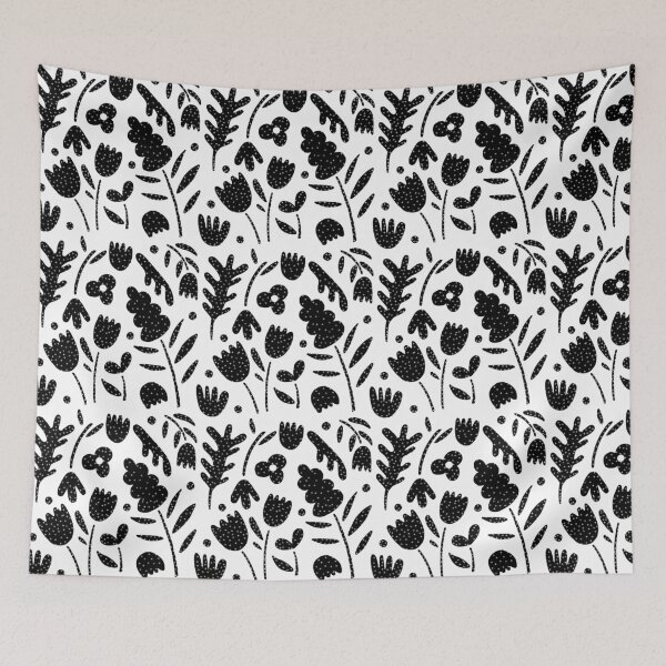Item preview, Black floral pattern  designed and sold by TypeOfJoy.
