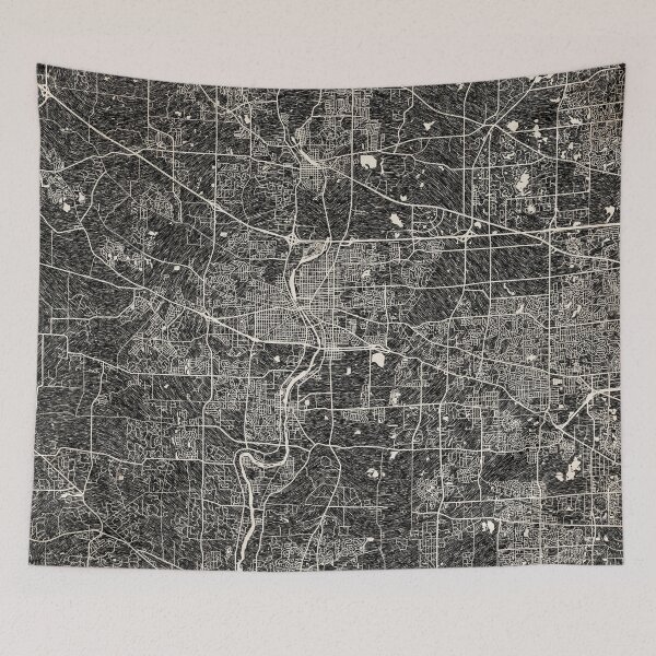 Item preview, Elgin map Illinois Ink lines designed and sold by InkMaps.