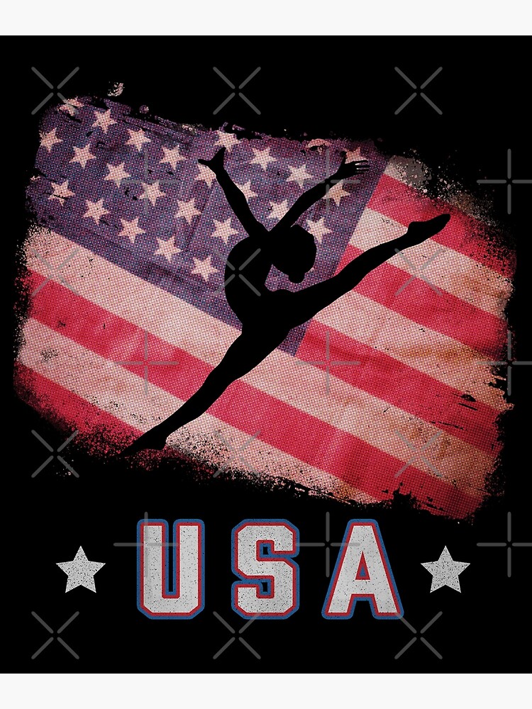 "USA American Flag Gymnastics Team Stars and Stripes USA Gymnast