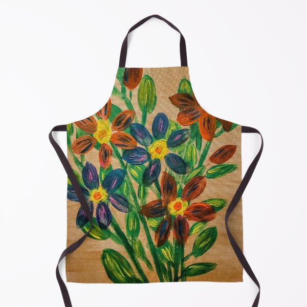 Item preview, Abstract flowers in metallic paint and painted on a gold background. designed and sold by kkartwork.