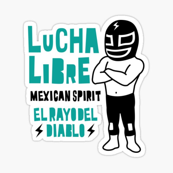 Vista previa del artículo con la obra «Pegatina Lucha Libre El Rayo del Diablo», diseñado y vendido por Mintybatteo.