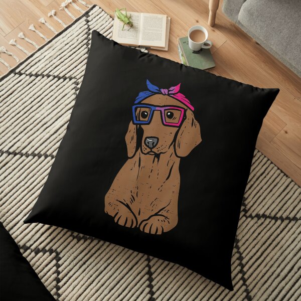 Dackel Hund Bandana LGBTQ Bisexuell Flagge Gay Pride Ally Bi Bodenkissen