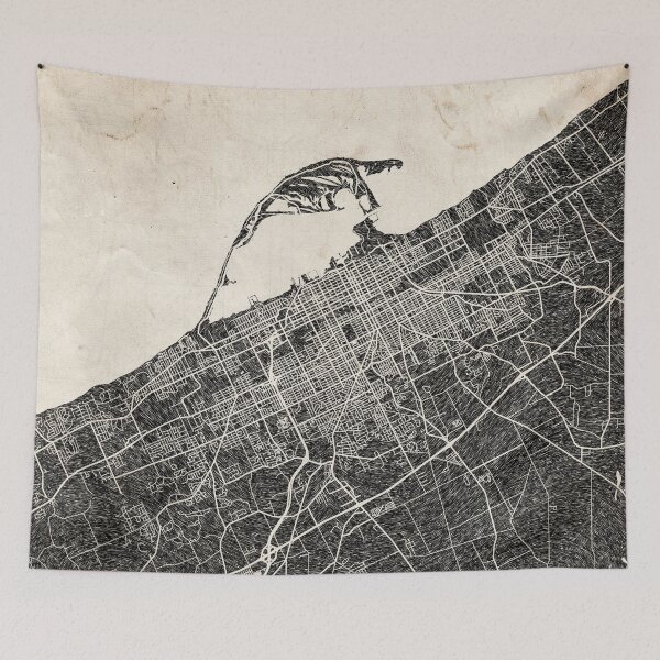 Item preview, Erie map Pennsylvania ink lines designed and sold by InkMaps.