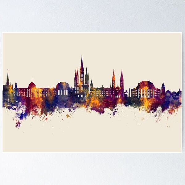 Item preview, Wiesbaden Germany Skyline designed and sold by ArtPrints.