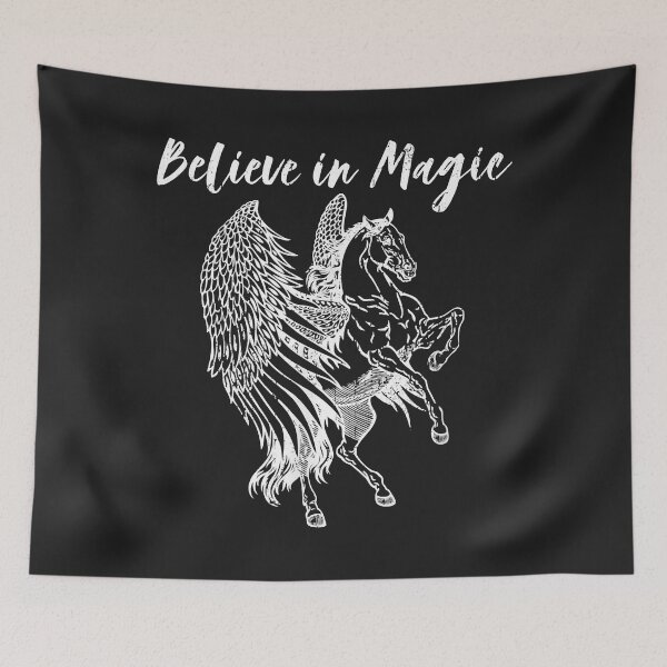 Item preview, Flying Pegasus Horse BELIEVE IN MAGIC Fairy Tales Vintage designed and sold by doria7fjly.