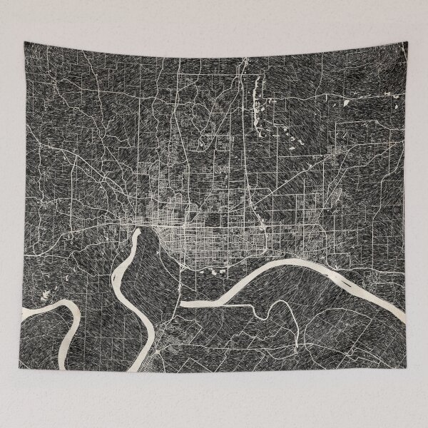 Item preview, Evansville map Indiana Ink lines designed and sold by InkMaps.