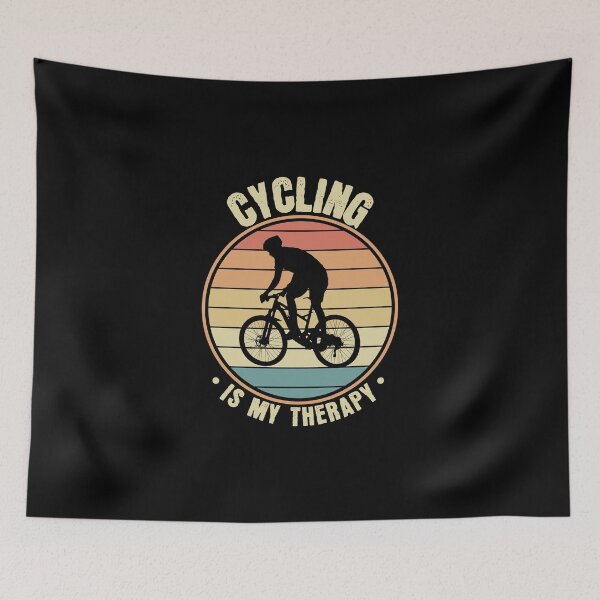 Item preview, Cycling is my therapy | Retro Biking design | Gift for cyclists and mountain biking lovers designed and sold by Violet Treasures.