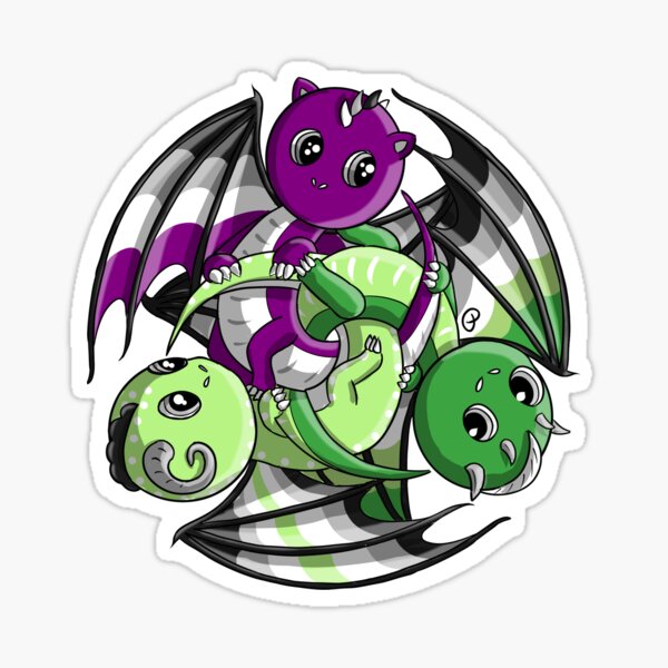 Aro ace agender dragons Sticker