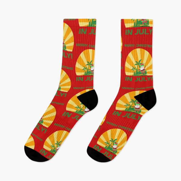 Item preview, Merry Christmas in July! With Image of Santa Claus Dancing in a Tropical Place With a Van and a Sunset Background designed and sold by FoxyParrot.