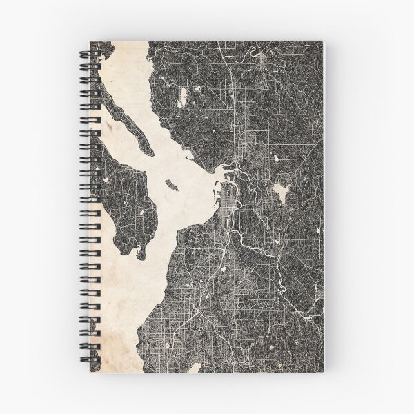 Item preview, Everett map Washington Ink lines 2 designed and sold by InkMaps.