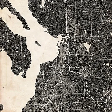 Vorschaubild zum Design Everett map Washington Ink lines 2 von InkMaps