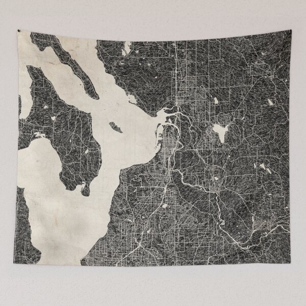Item preview, Everett map Washington Ink lines designed and sold by InkMaps.