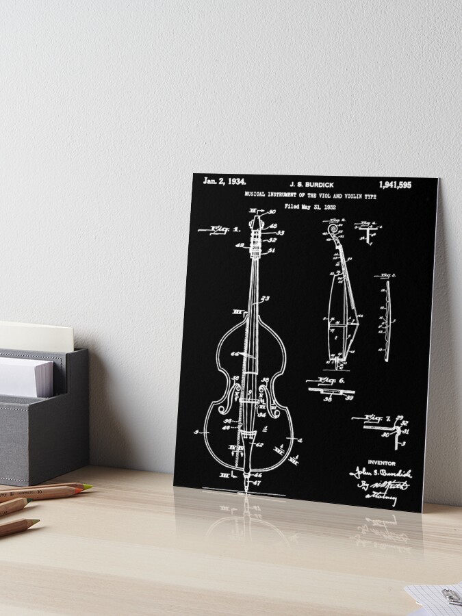 Viol and Violin Patent Poster Violoncello and Double-bass 