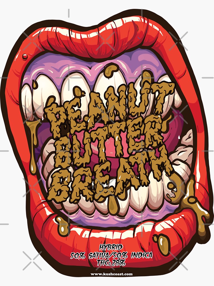 "Peanut Butter Breath Cannabis Strain Art " Sticker for Sale by