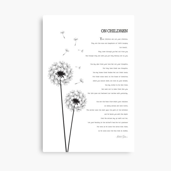Artikel-Vorschau von Über Kindergedicht von Kahlil Gibran, designt und verkauft von MeaningFullArt.