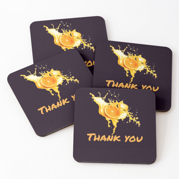 Item preview, orange thank you designed and sold by shop-course.