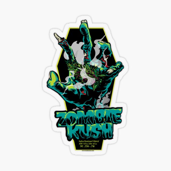 Zombie Kush Cannabis Strain Art Transparent Sticker