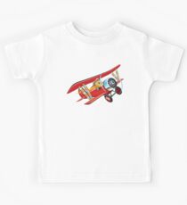Cartoon biplane Kids Tee