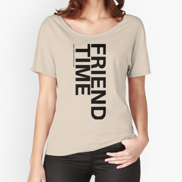 Friend Time Logo Black Portrait Relaxed Fit T-Shirt