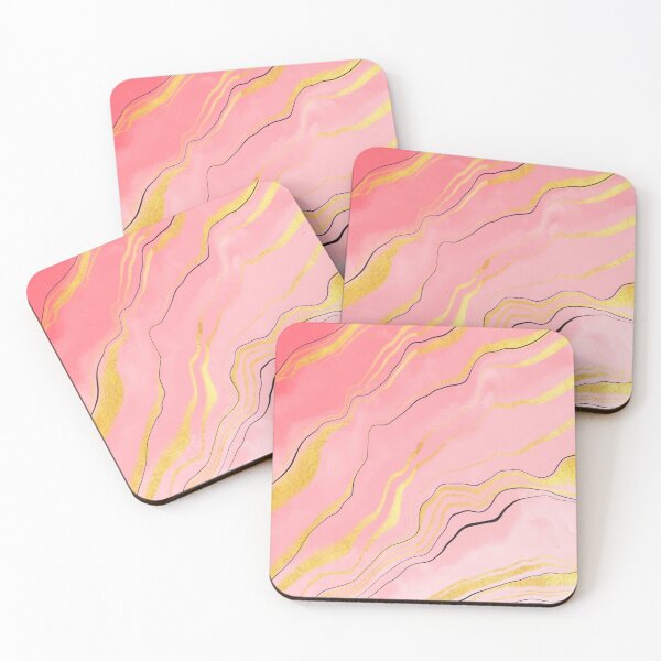 Item preview, Pink Marble Effect with Gold Tint designed and sold by ojasha.