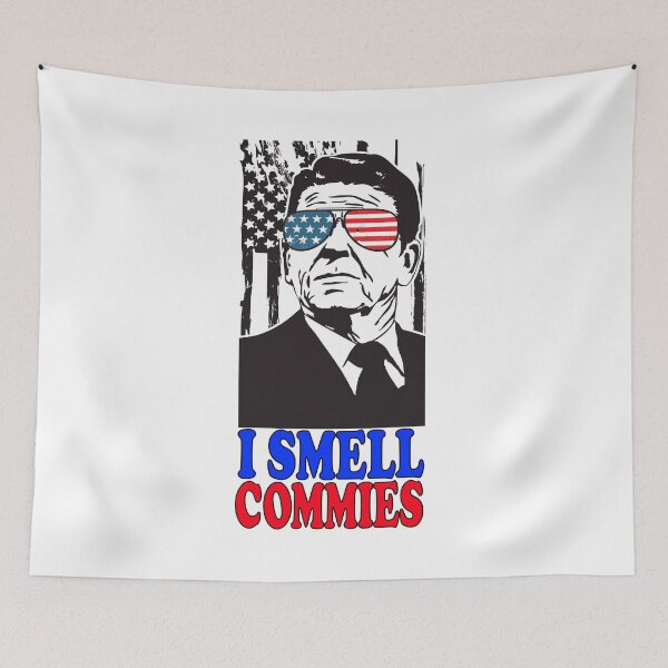 Item preview, I Smell Commies Patriotic Ronald Reagan Political Opinion Quote American Flag designed and sold by ZEROXCOOL.