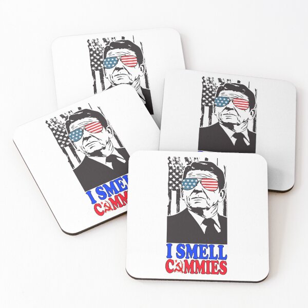 Item preview, I Smell Commies Patriotic Ronald Reagan Political Opinion Quote American Flag designed and sold by ZEROXCOOL.