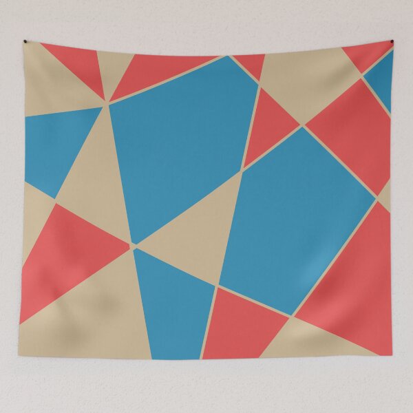 Item preview, Geometric Abstract Colorful Art, Blue and Red Lines designed and sold by hvasilevshop.