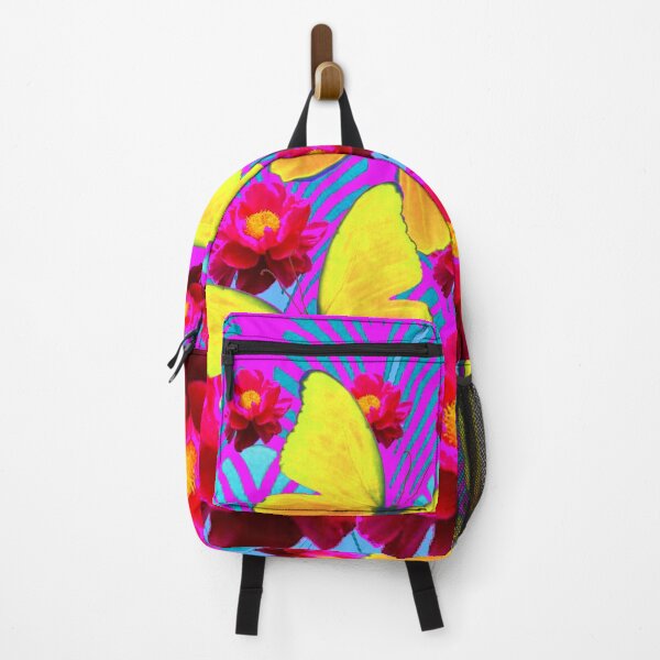 Item preview, YELLOW BUTTERFLIES BLUE-PURPLE ART DECO PEONY PATTERNS designed and sold by sharlesart.