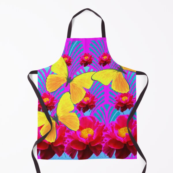 Item preview, YELLOW BUTTERFLIES BLUE-PURPLE ART DECO PEONY PATTERNS designed and sold by sharlesart.