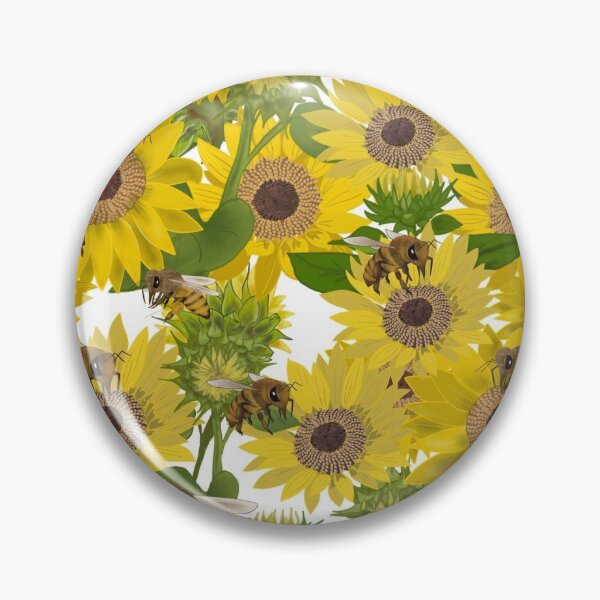 Item preview, Sunflower and bee floral pattern designed and sold by AnyMage.