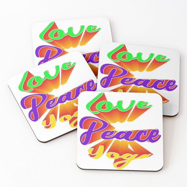 Item preview, Bright 3d Love Peace Yoga designed and sold by Khushi Graphics.