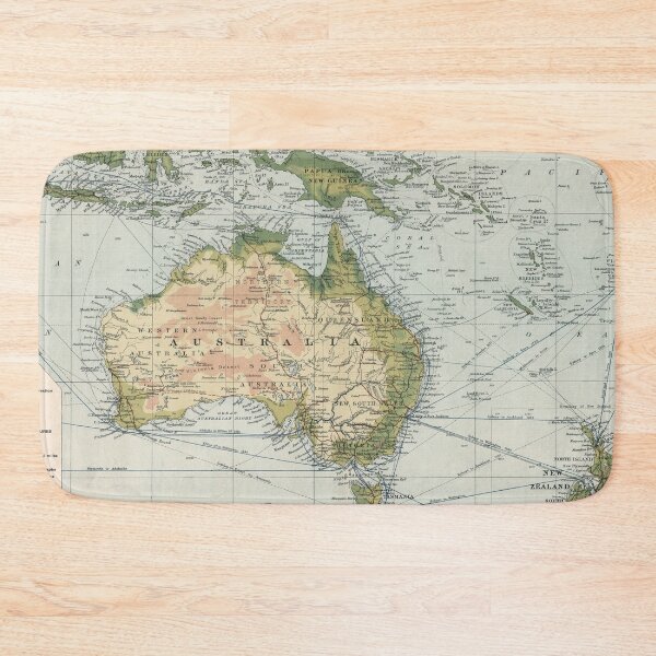 Item preview, Old Australia Commercial Shipping Route Map (1907) Vintage South Pacific Nautical Chart designed and sold by BravuraMedia.