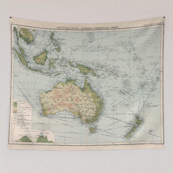Item preview, Old Australia Commercial Shipping Route Map (1907) Vintage South Pacific Nautical Chart designed and sold by BravuraMedia.