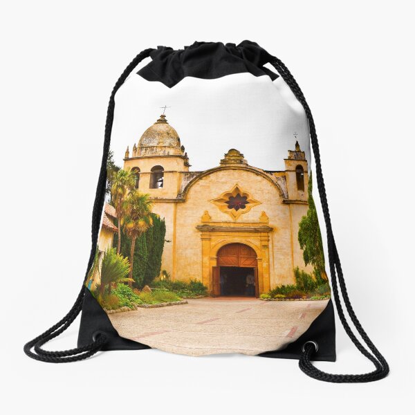Carmel Mission California Drawstring Bag