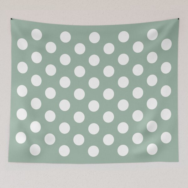 Item preview, Medium WHITE and MUTED GREEN POLKA DOTS designed and sold by RachelMacht.