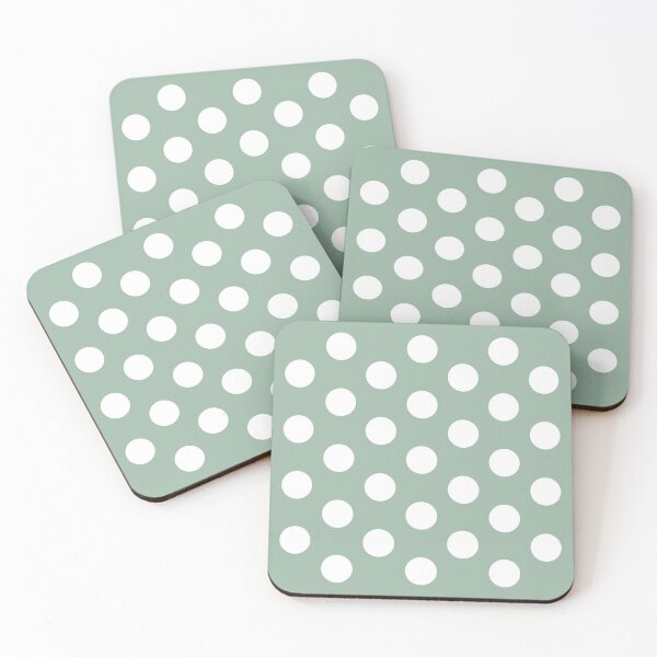 Item preview, Medium WHITE and MUTED GREEN POLKA DOTS designed and sold by RachelMacht.