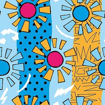 Artwork thumbnail, Sun Retro Pattern by PatternTale
