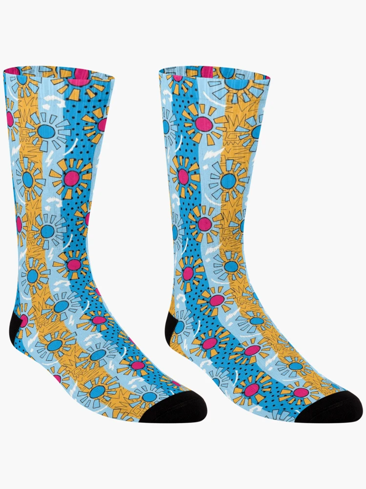 Thumbnail 3 of 5, Socks, Sun Retro Pattern designed and sold by PatternTale.
