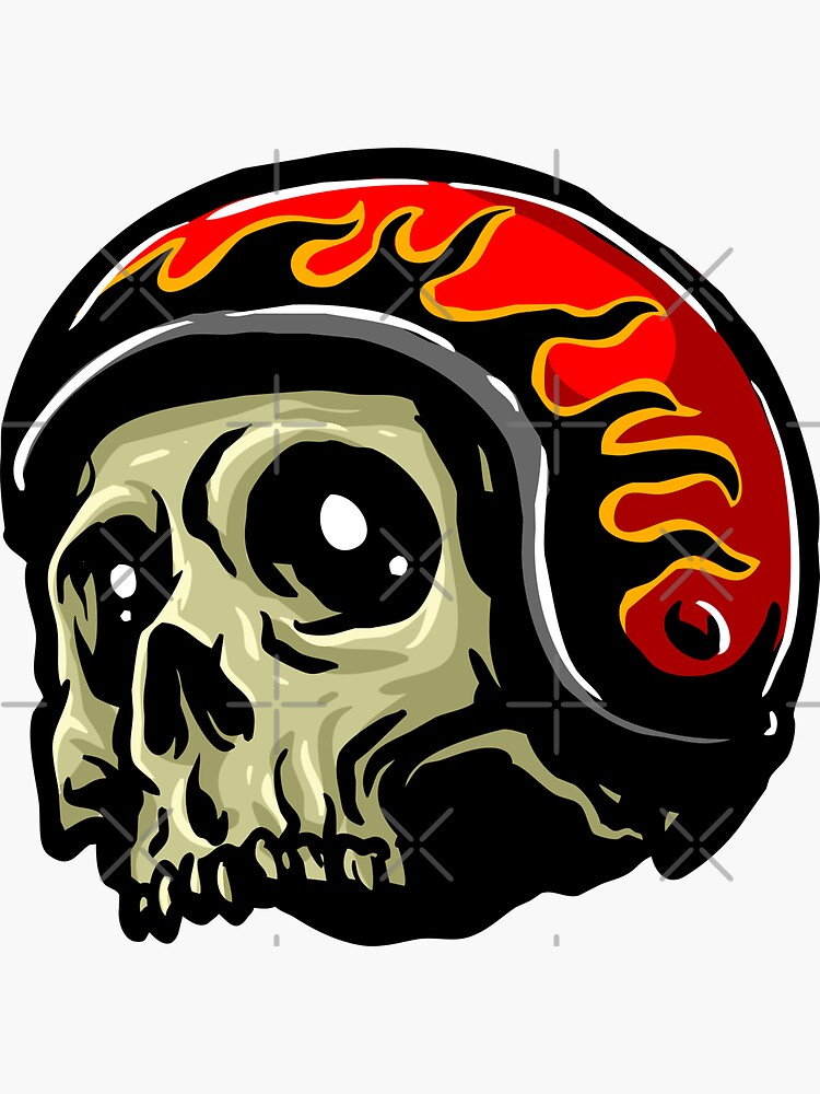 Sticker for Sale mit Cooler Totenkopf-Helm – coole Helm-Aufkleber