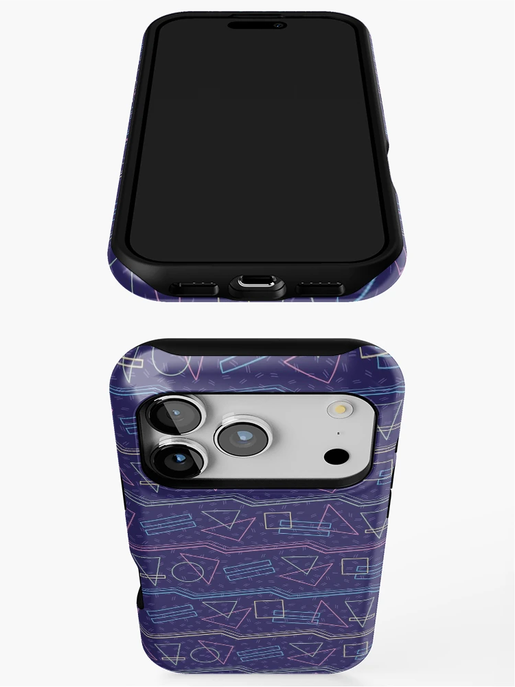 Thumbnail 3 of 4, iPhone Case, Geometric Noir Retro Pattern designed and sold by PatternTale.