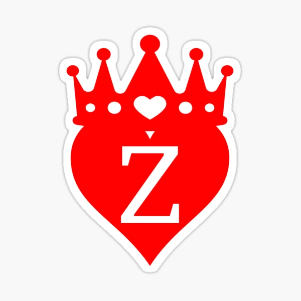 crowned red heart with letter Z