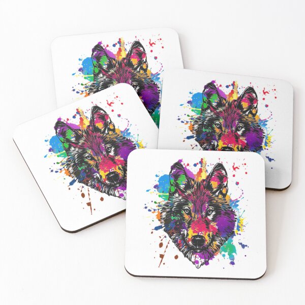Item preview, Wolf colorful face vintage zoo art designed and sold by RIAD16.