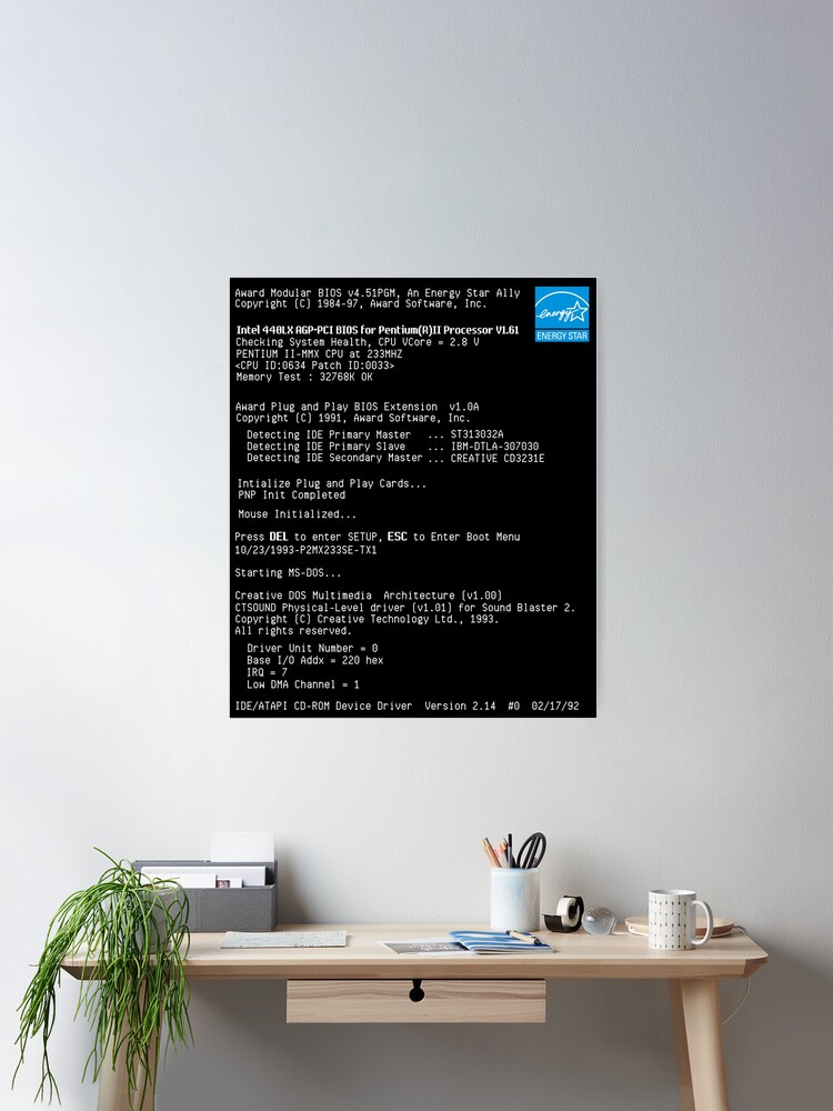Thumbnail 1 of 3, Poster, Retro Computer Boot Screen designed and sold by ShadowGrey.