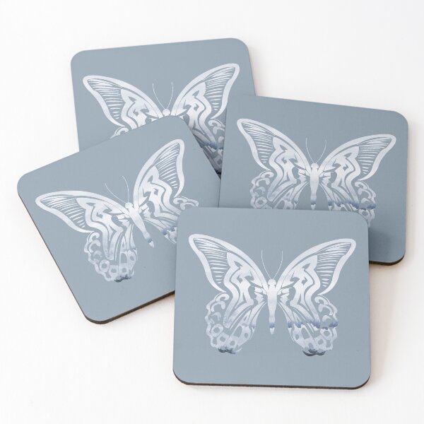 Item preview, Beautiful intricate abstract butterfly outline- for lovers of butterflies. Dusky powder blue - Caroline Laursen original designed and sold by Caroline Laursen.